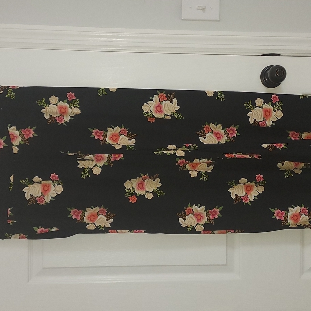 Floral Black Wide Leg Pants